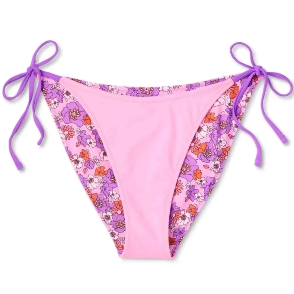 NWT Wild Fable Women's Reversible Floral Side Tie Bikini Swim Bottoms XL 16